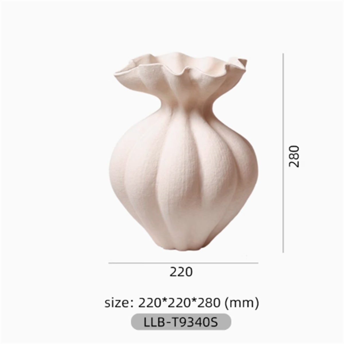 Sculpted Nordic Coralstone Vase