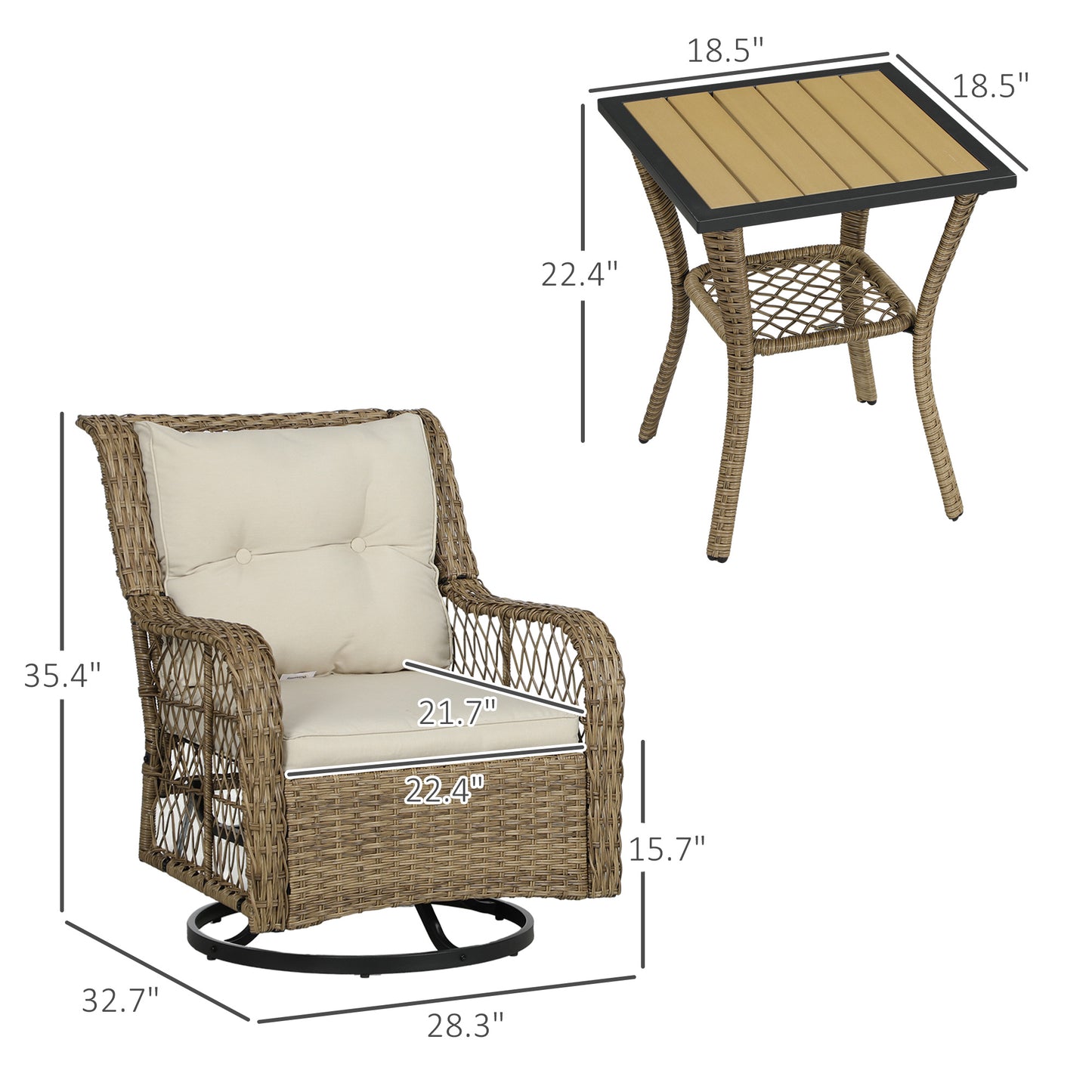 Skagen Woven Bistro Lounge Set – 3-Piece Glider Edition