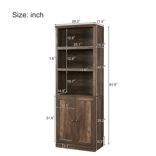 Runa™ Rustic Smart Storage Cabinet – Nordic Brown