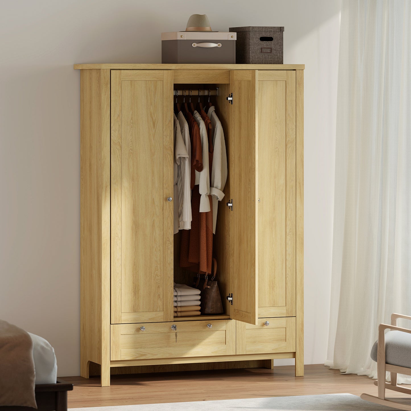 NordHavn 3-Door Oak Wardrobe
