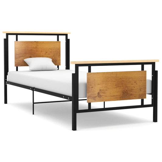 Industrial Wood+Steel Bed Frame