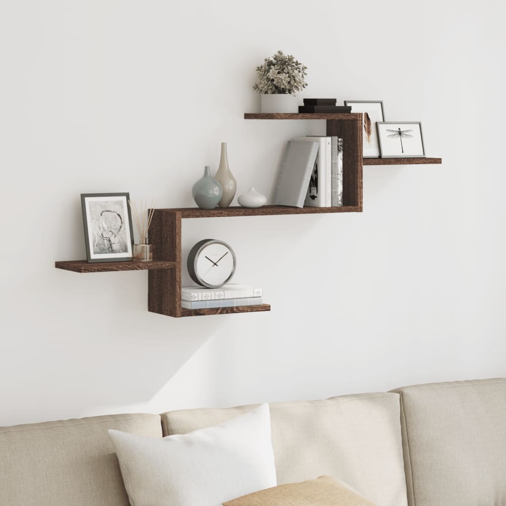 Nordvyr Ascent Wall Shelf – 104 cm Sculpted Wood Display