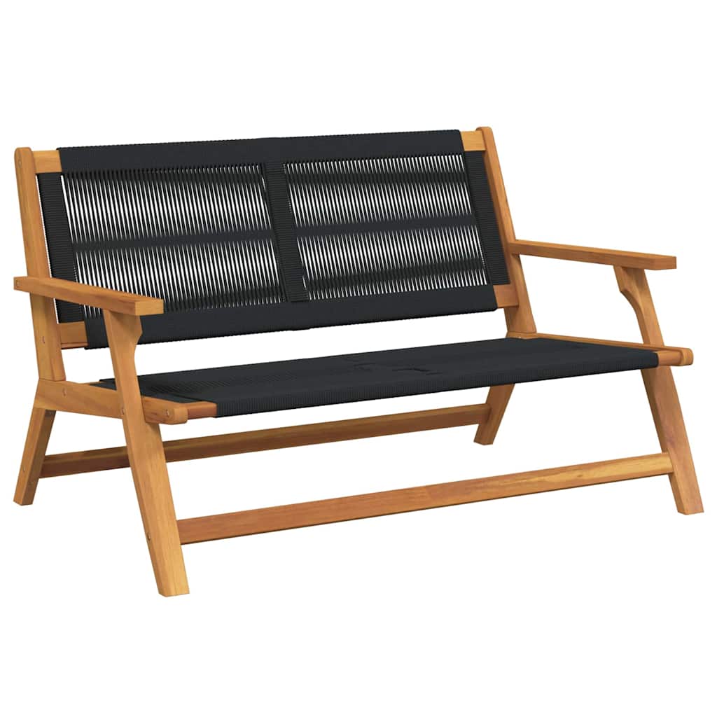 Nordvæik™ Solid Acacia & Woven Cord Outdoor Bench – 78cm Premium Nordic Seating
