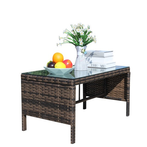 NordLuxe™ Tempered-Glass Outdoor Coffee Table