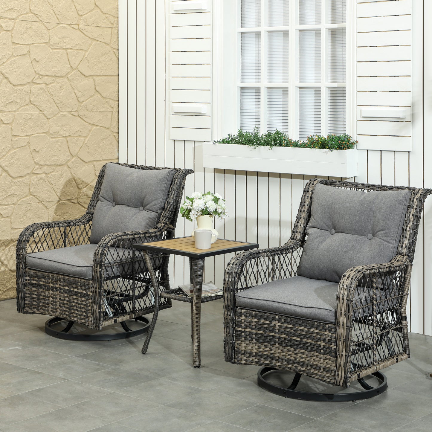 Skagen Woven Bistro Lounge Set – 3-Piece Glider Edition