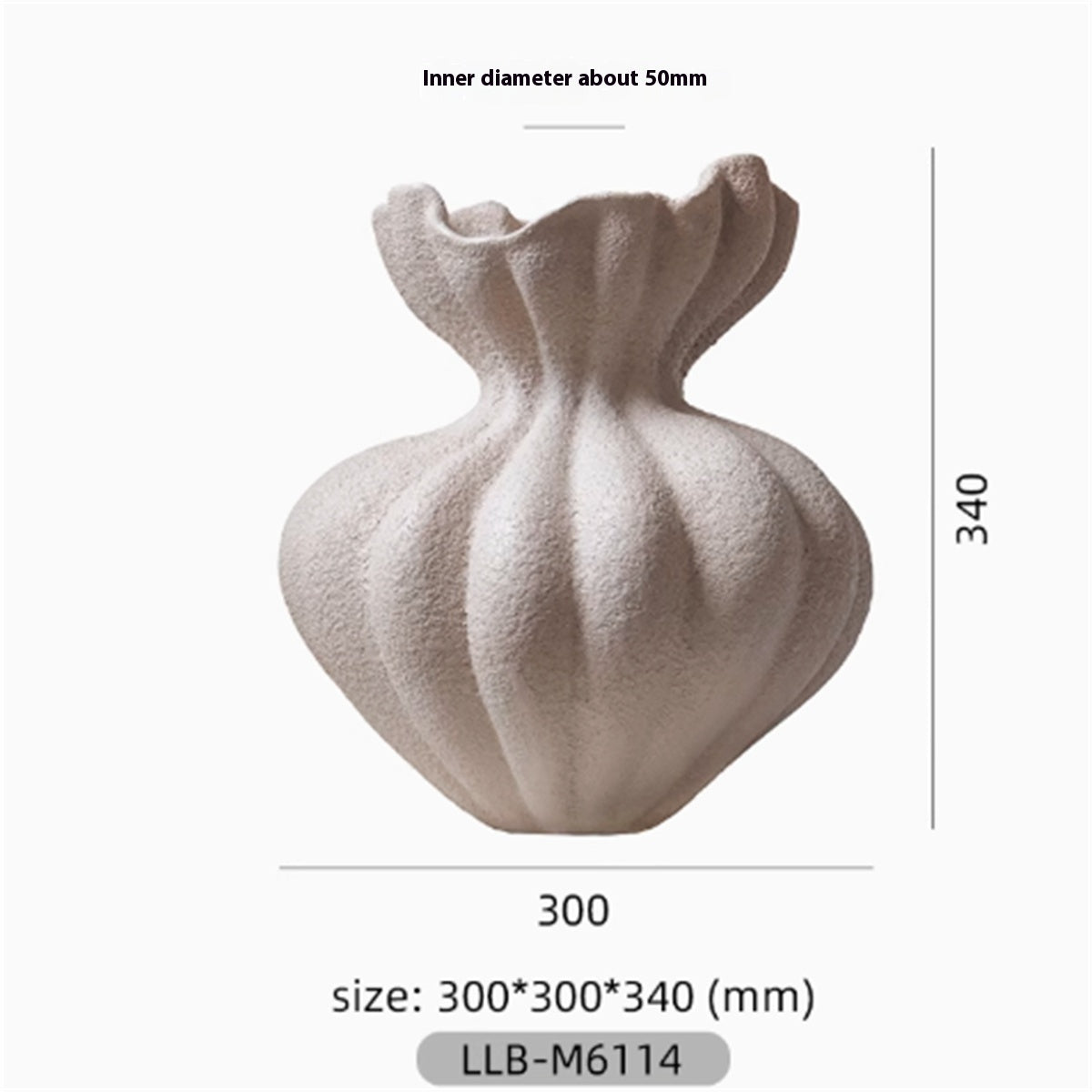 Sculpted Nordic Coralstone Vase