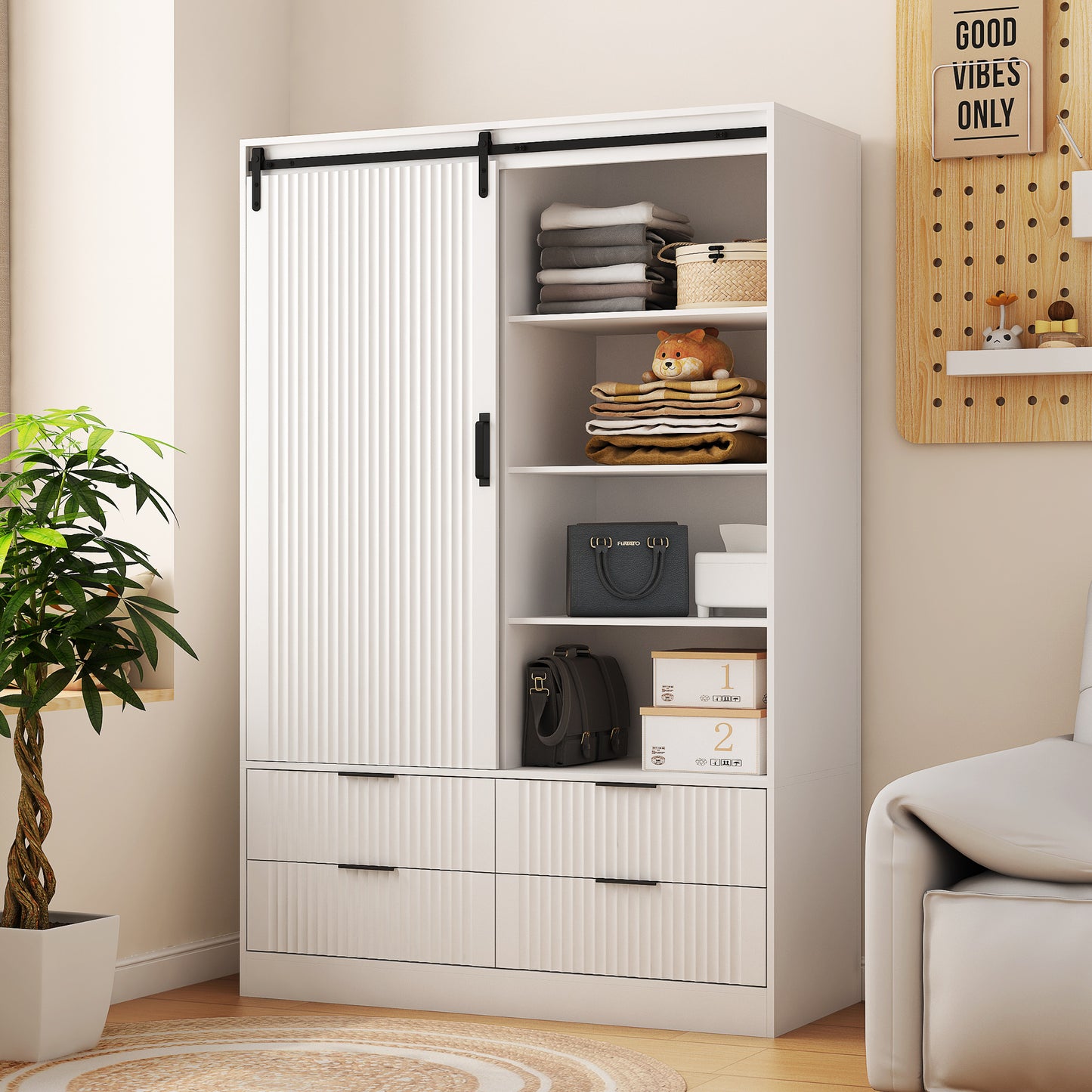 Halsa Tall Wardrobe Cabinet