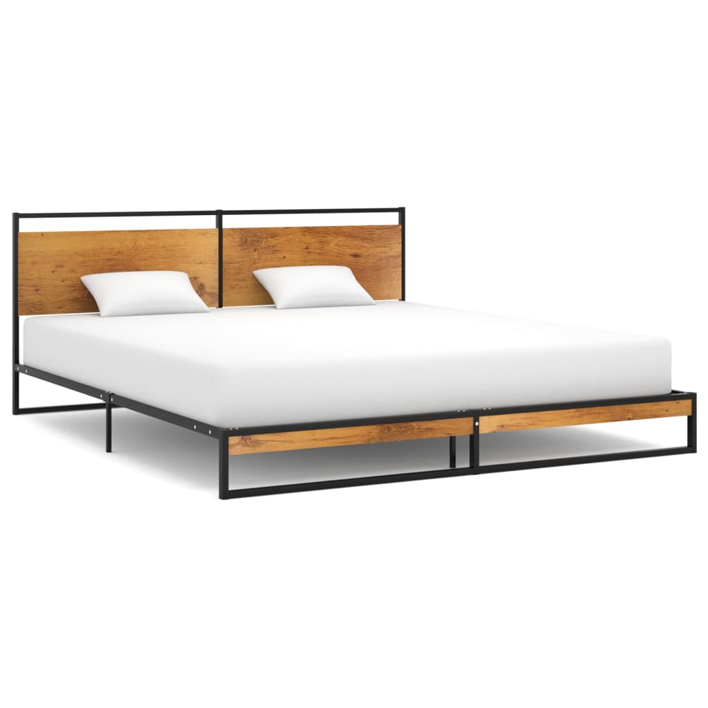 Nordstrå Steel & Oak Platform Bed Frame