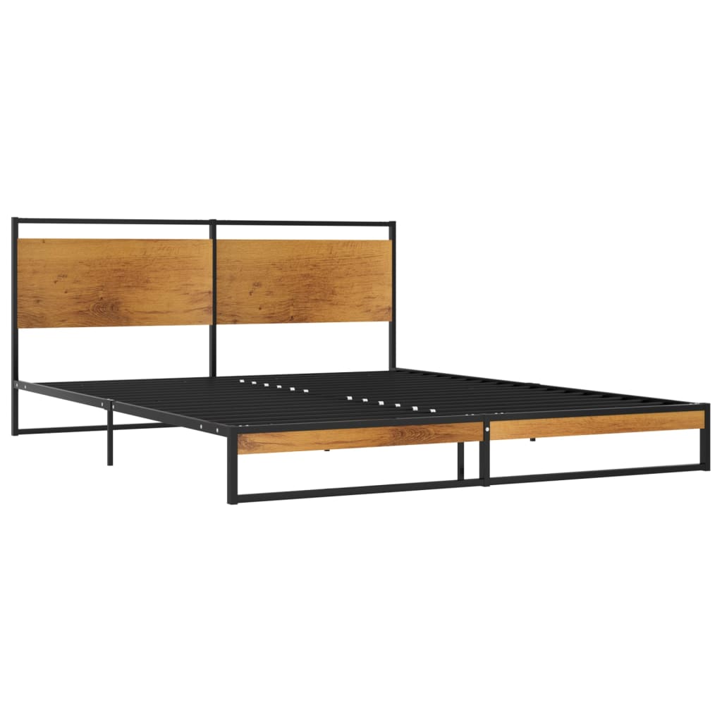 Nordstrå Steel & Oak Platform Bed Frame