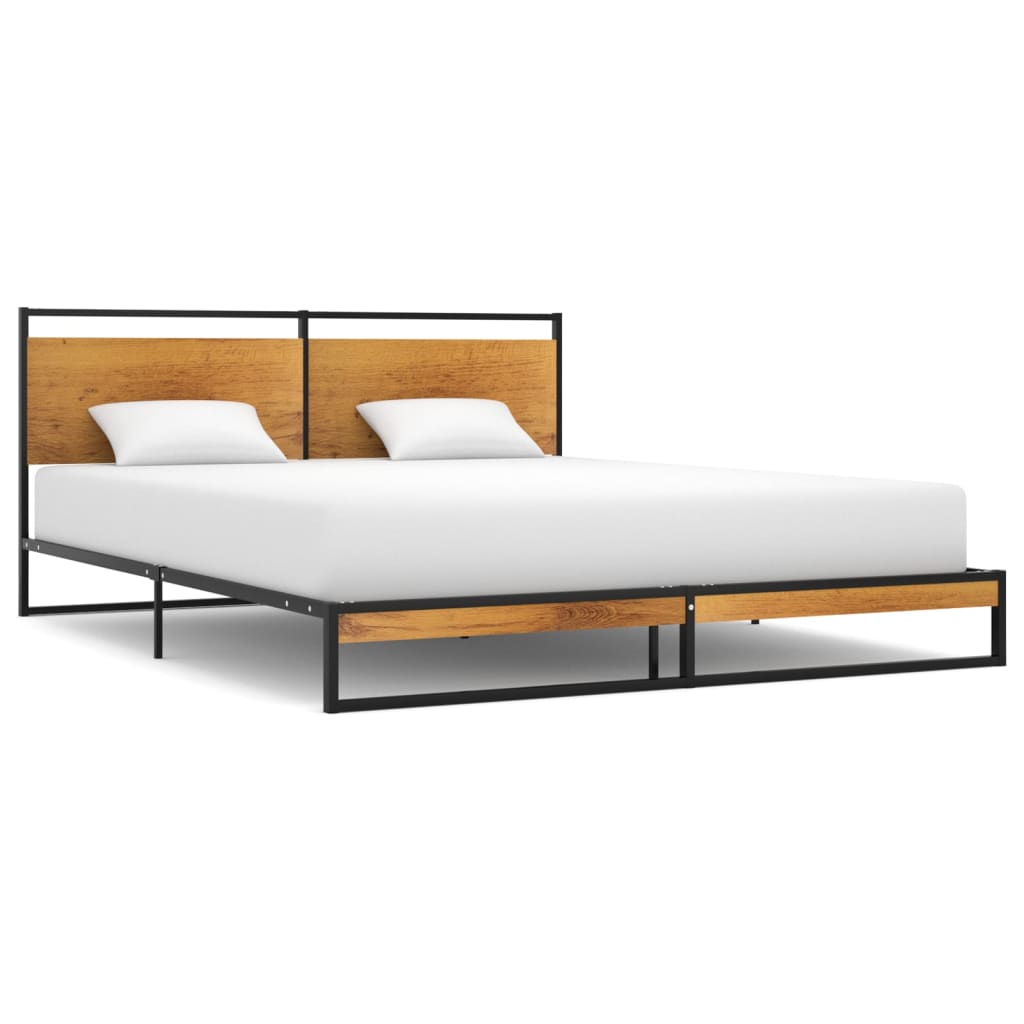 Nordstrå Steel & Oak Platform Bed Frame