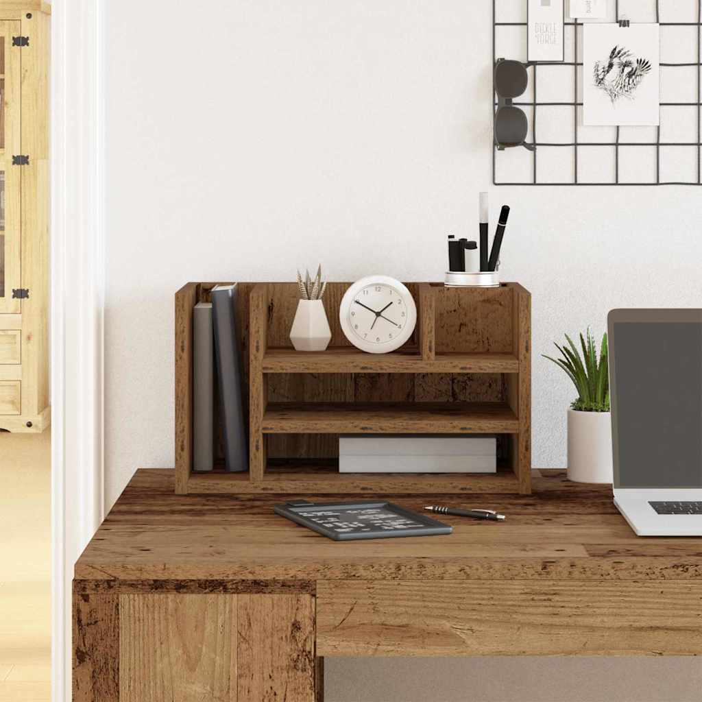 ScandiCraft™ Minimalist 2-Tier Desk Organizer (Artisan Oak)