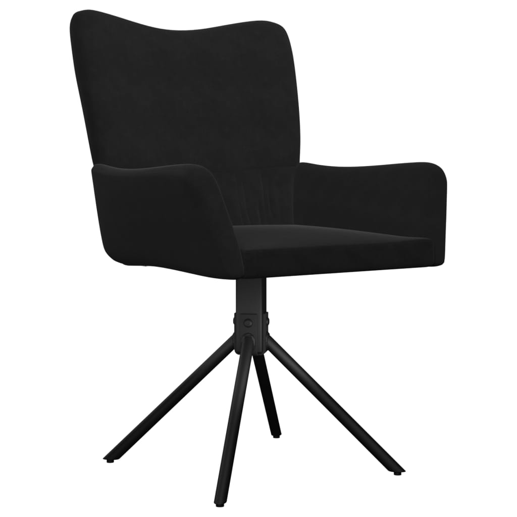 Velvet Swivel Dining Chair Set (2-Piece) – Black