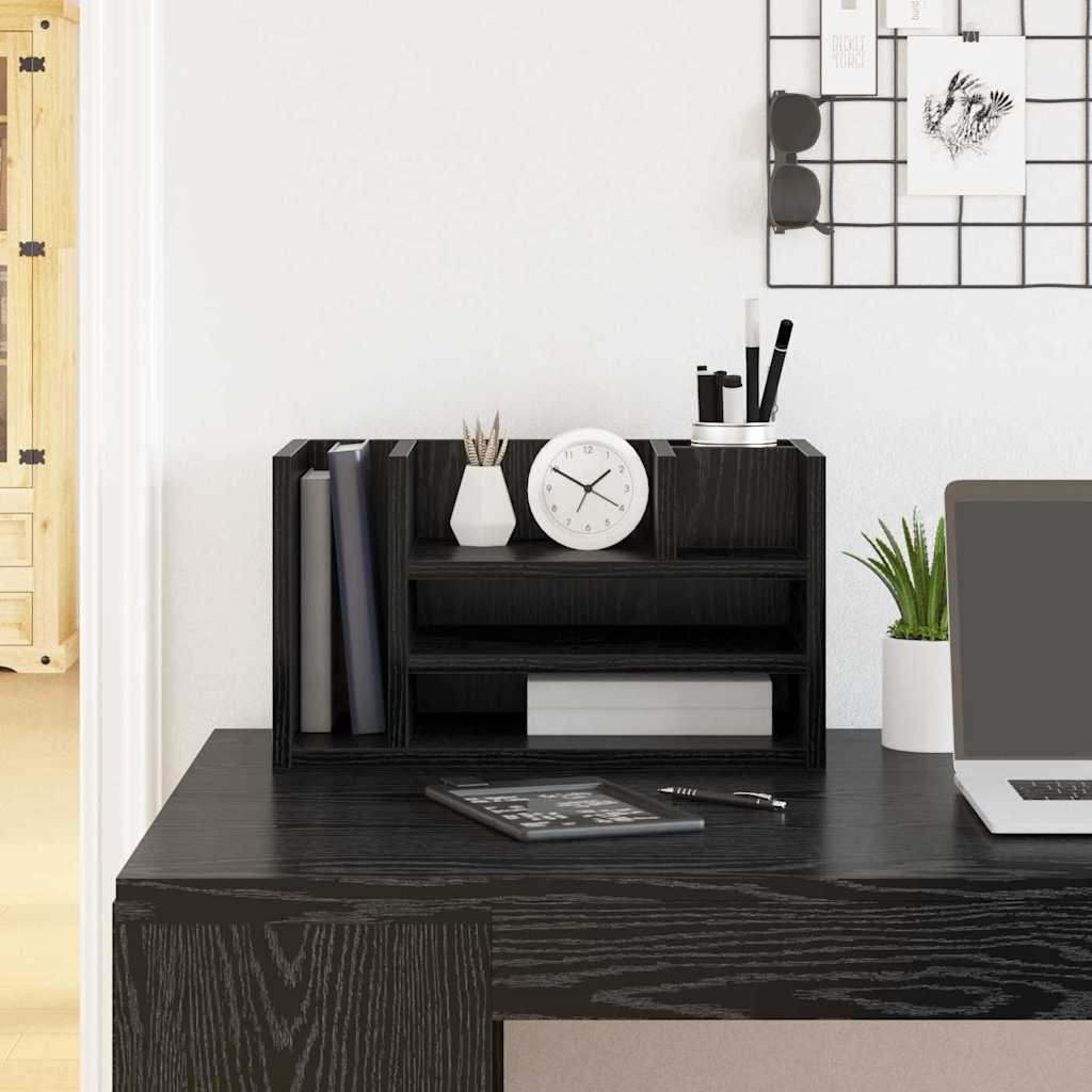 ScandiCraft™ Minimalist 2-Tier Desk Organizer (Artisan Oak)