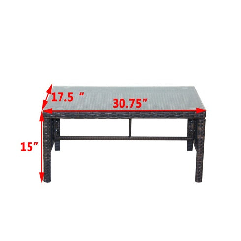 NordLuxe™ Tempered-Glass Outdoor Coffee Table