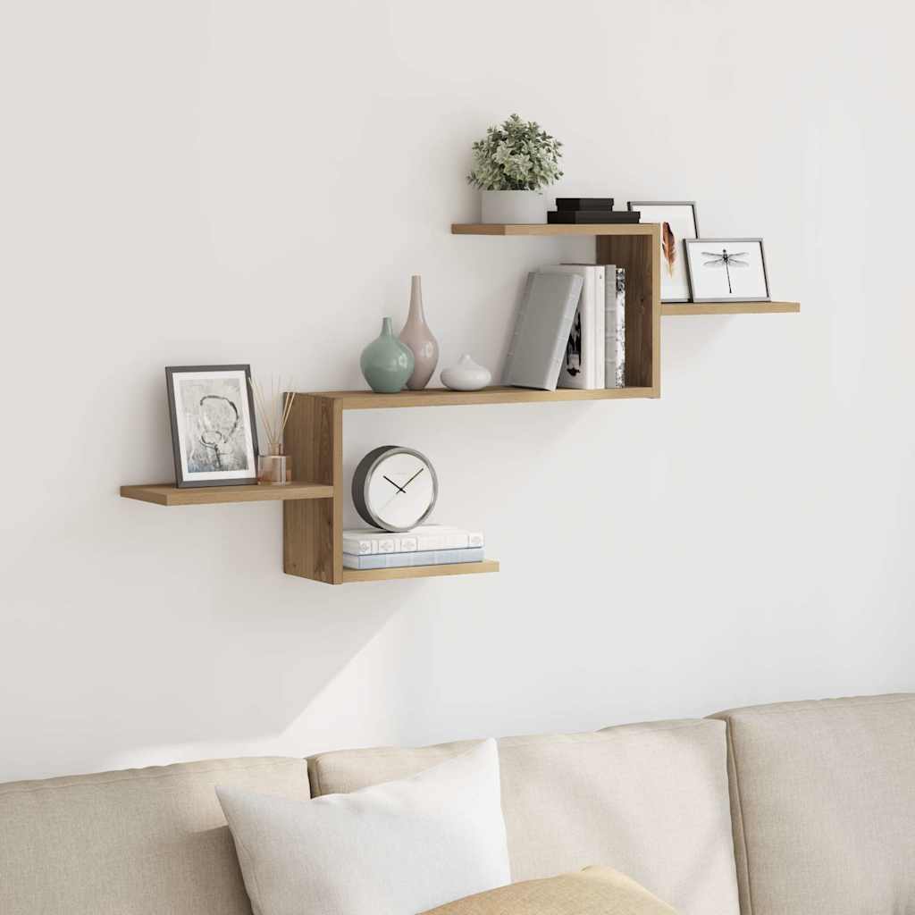 Nordvyr Ascent Wall Shelf – 104 cm Sculpted Wood Display