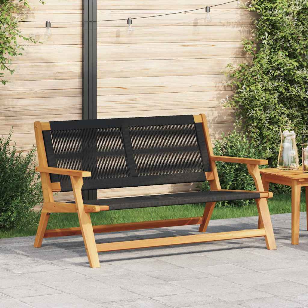 Nordvæik™ Solid Acacia & Woven Cord Outdoor Bench – 78cm Premium Nordic Seating