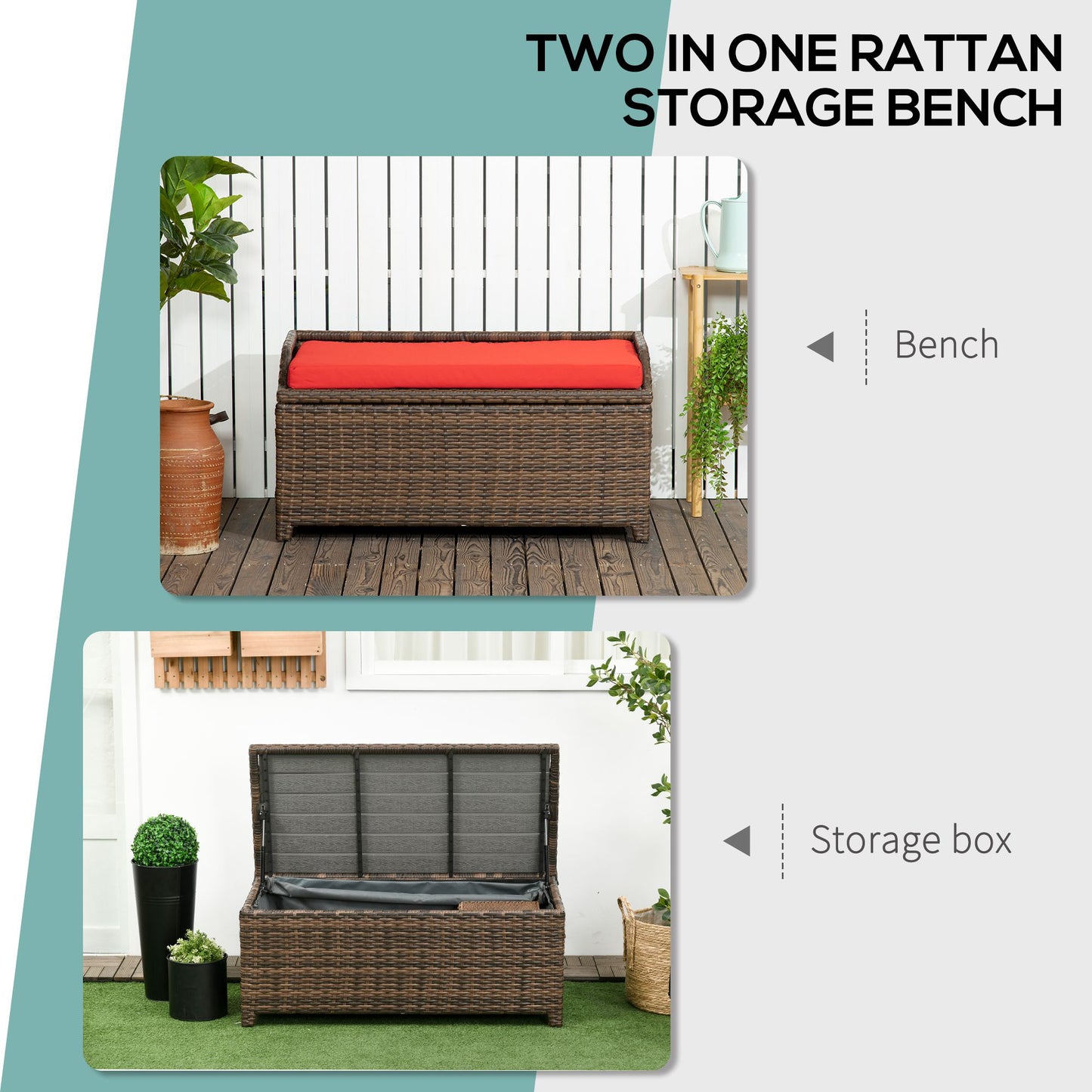 NordHaven™ 34G Outdoor Bench Storage Chest