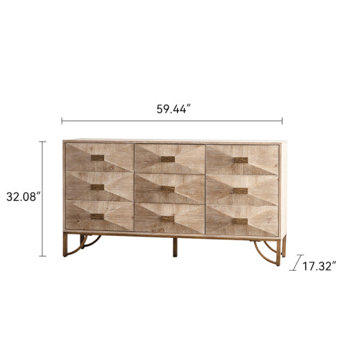 NordFlet 9-Drawer Sideboard
