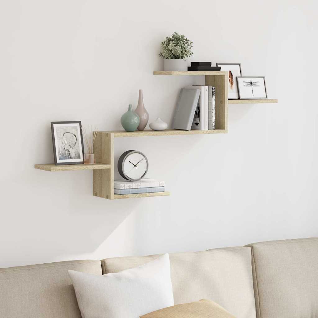Nordvyr Ascent Wall Shelf – 104 cm Sculpted Wood Display