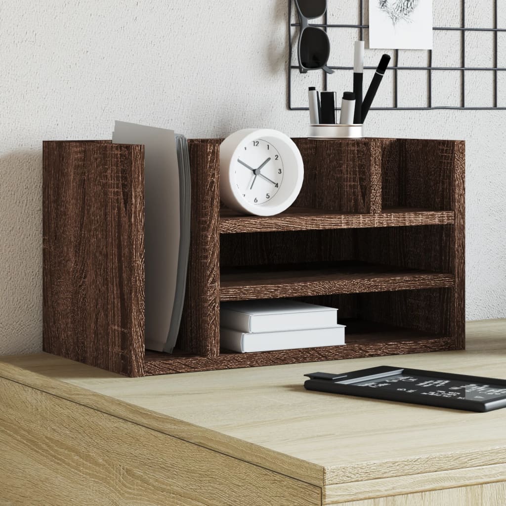 ScandiCraft™ Minimalist 2-Tier Desk Organizer (Artisan Oak)