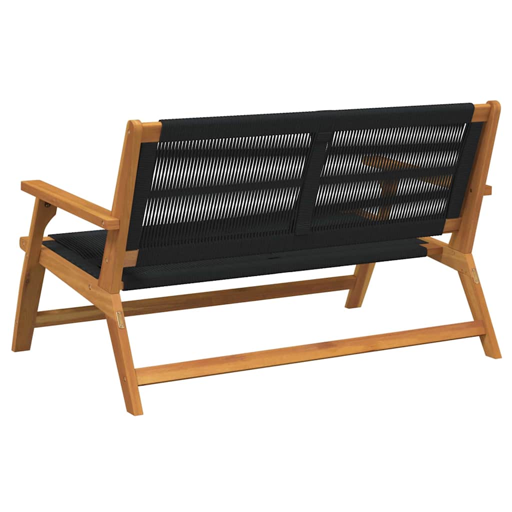 Nordvæik™ Solid Acacia & Woven Cord Outdoor Bench – 78cm Premium Nordic Seating