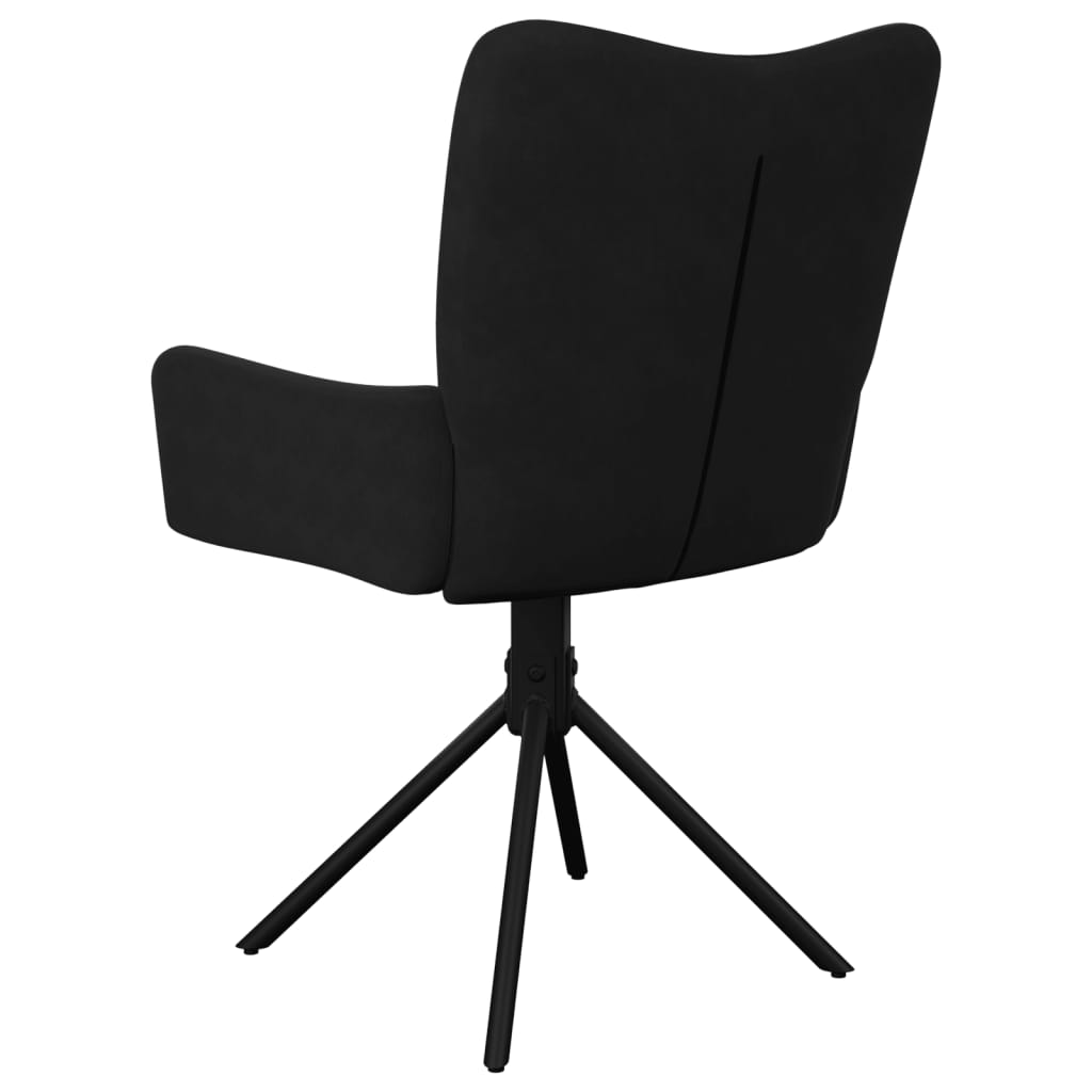 Velvet Swivel Dining Chair Set (2-Piece) – Black