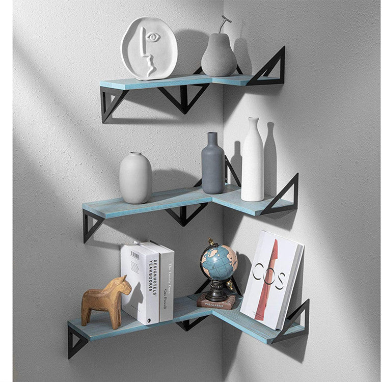 Nordic Industrial Tri-Bracket Floating Shelf