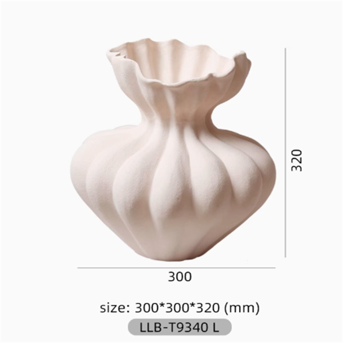 Sculpted Nordic Coralstone Vase