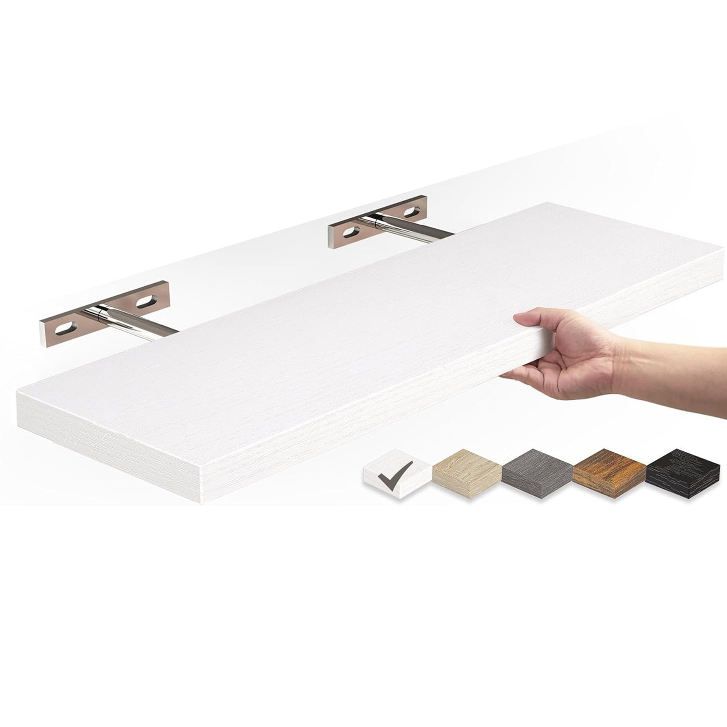 Nordic Rustic Wall-Mount Solid Wood Shelf