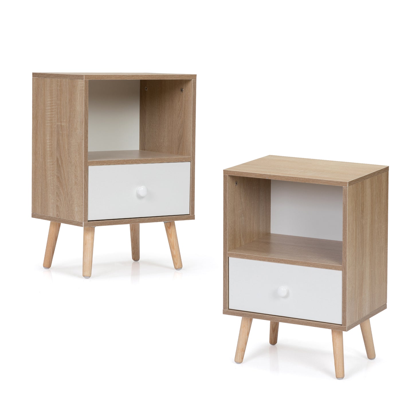 Lysbord Duo – Mid-Century Nightstand Set