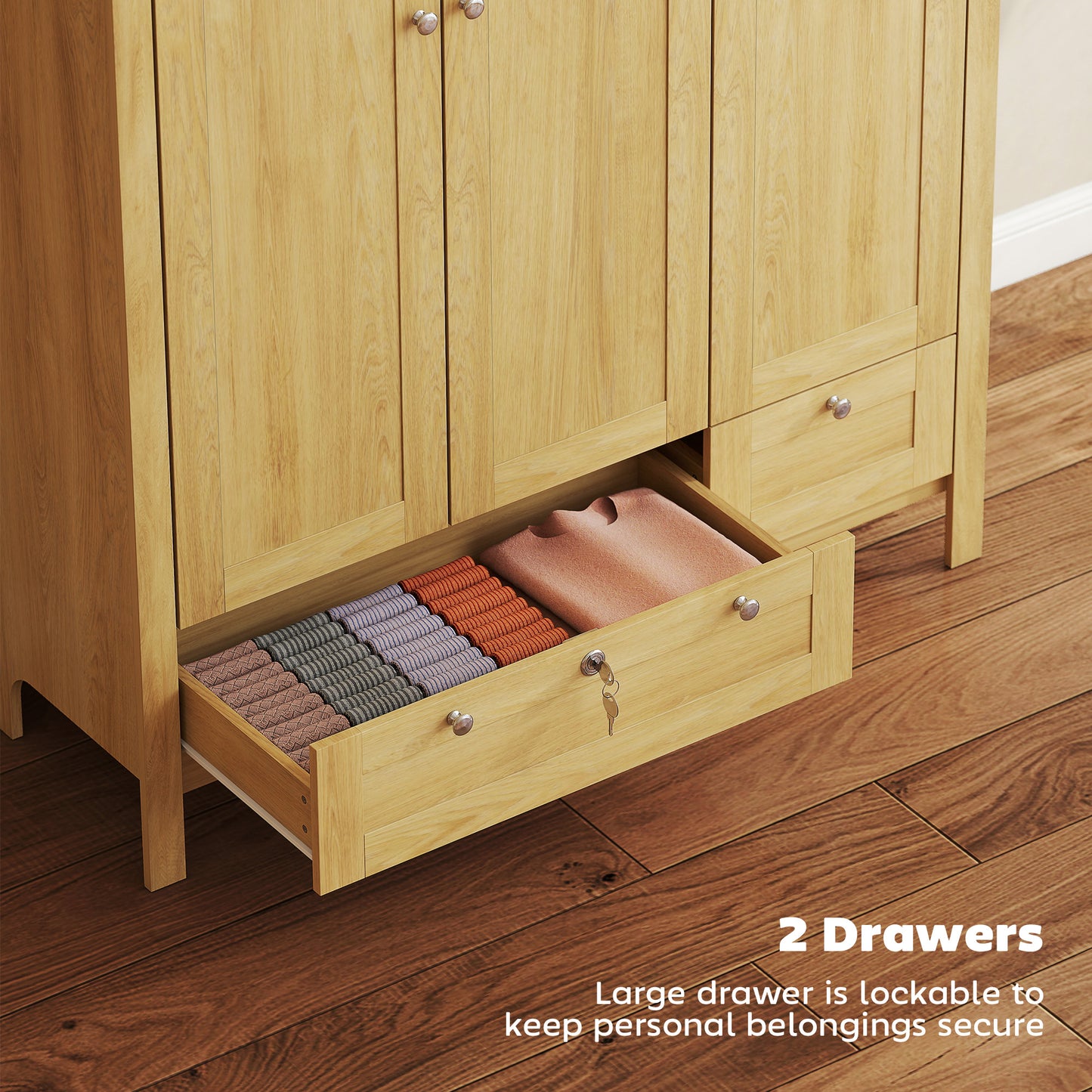 NordHavn 3-Door Oak Wardrobe