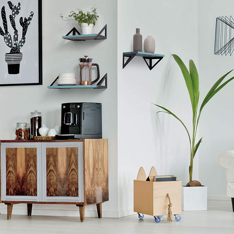 Nordic Industrial Tri-Bracket Floating Shelf