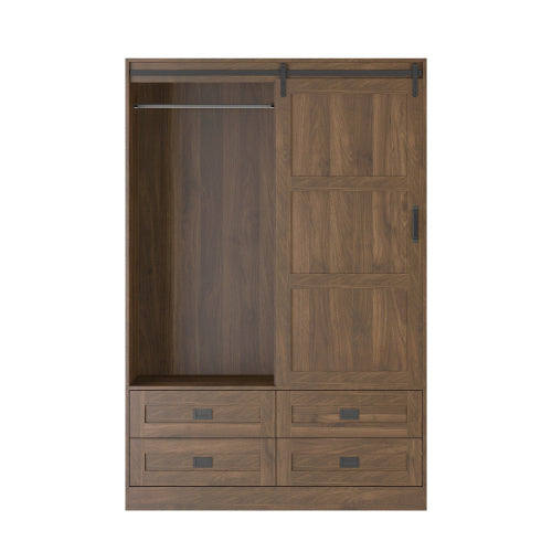 Halsa Tall Wardrobe Cabinet – Walnut