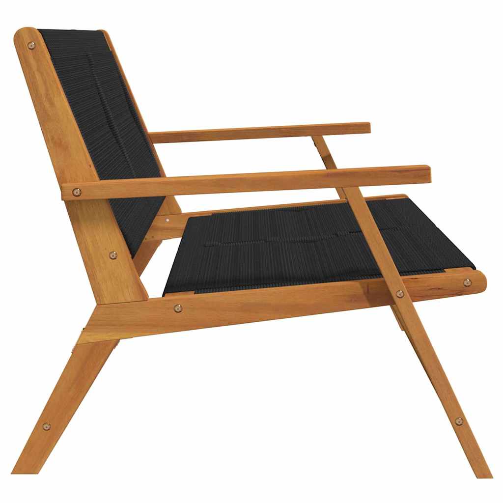 Nordvæik™ Solid Acacia & Woven Cord Outdoor Bench – 78cm Premium Nordic Seating