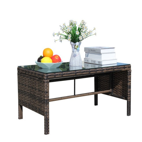 NordLuxe™ Tempered-Glass Outdoor Coffee Table