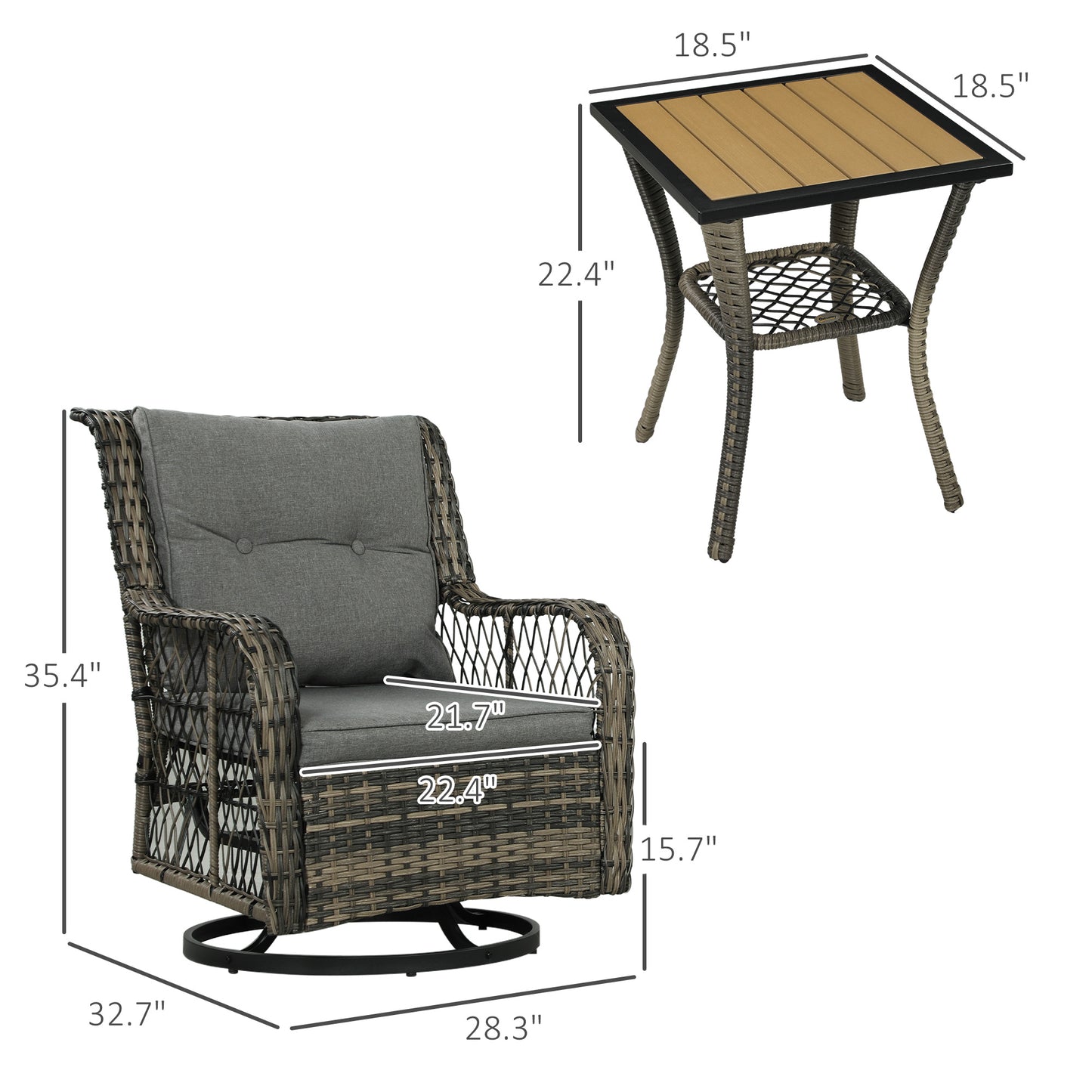 Skagen Woven Bistro Lounge Set – 3-Piece Glider Edition