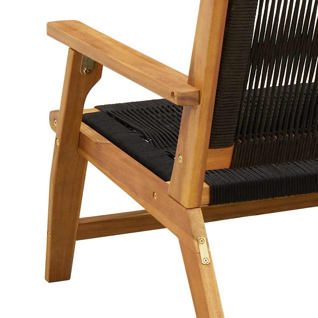 Nordvæik™ Solid Acacia & Woven Cord Outdoor Bench – 78cm Premium Nordic Seating