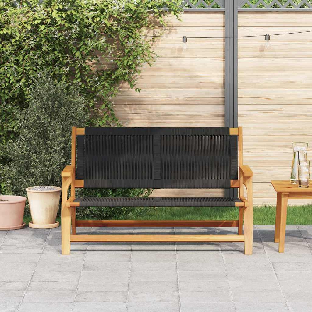 Nordvæik™ Solid Acacia & Woven Cord Outdoor Bench – 78cm Premium Nordic Seating