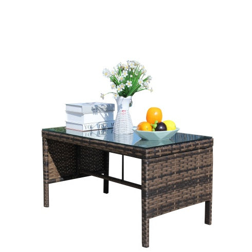 NordLuxe™ Tempered-Glass Outdoor Coffee Table
