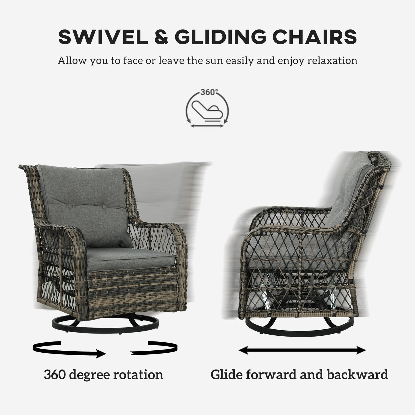 Skagen Woven Bistro Lounge Set – 3-Piece Glider Edition