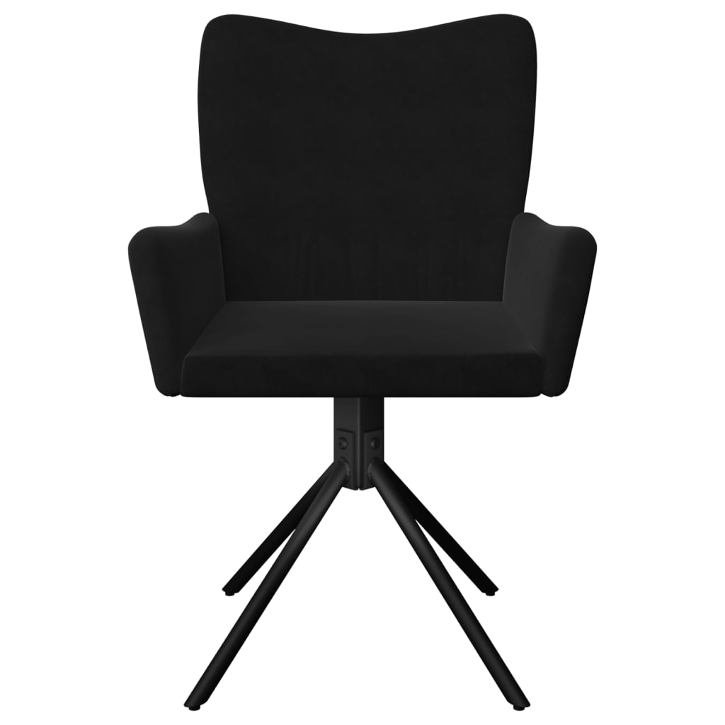 Velvet Swivel Dining Chair Set (2-Piece) – Black